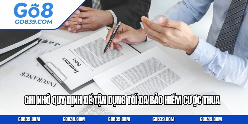 Ghi nhớ quy định để tận dụng tối đa Bảo hiểm cược thua